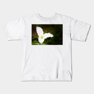 White Trillium Spring Flower Kids T-Shirt